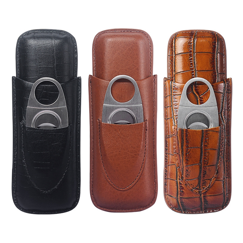 Portable 2-Finger Leather Ciga - đánh giá và giá Premium Cigar Case