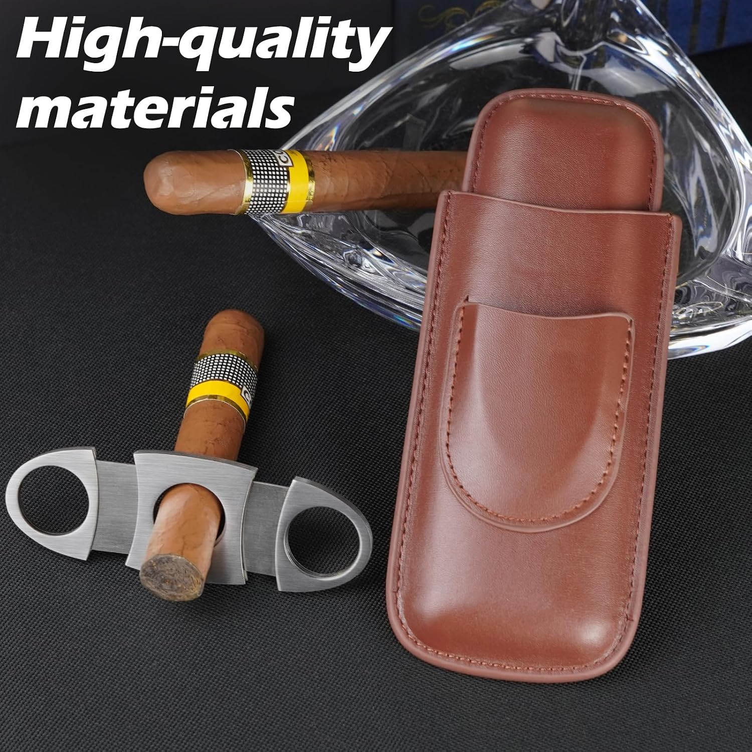 Portable 2-Finger Leather Ciga - đánh giá và giá Premium Cigar Case