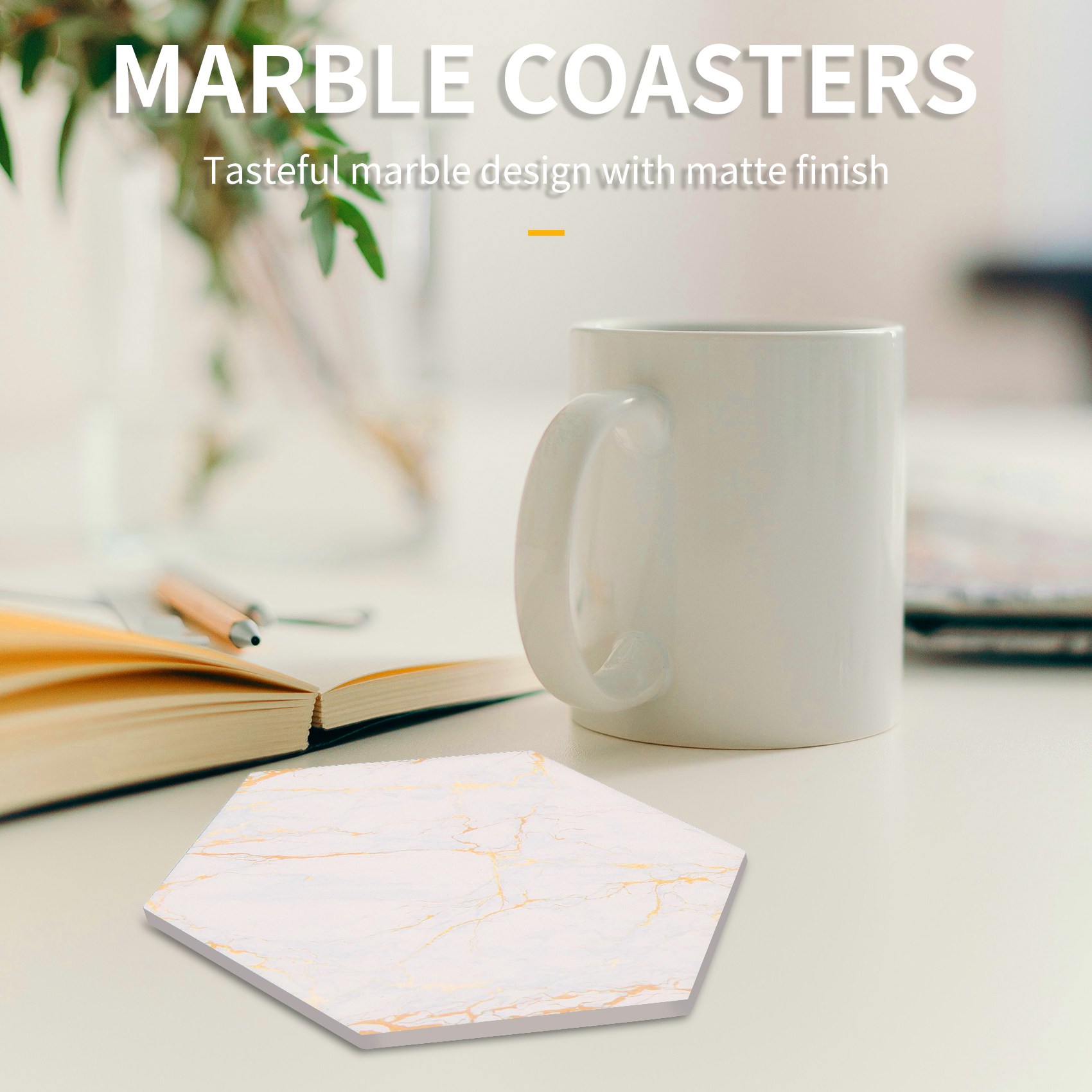 8 PC Coasters For Drinks Absor - đánh giá và giá Marble Coaster Set