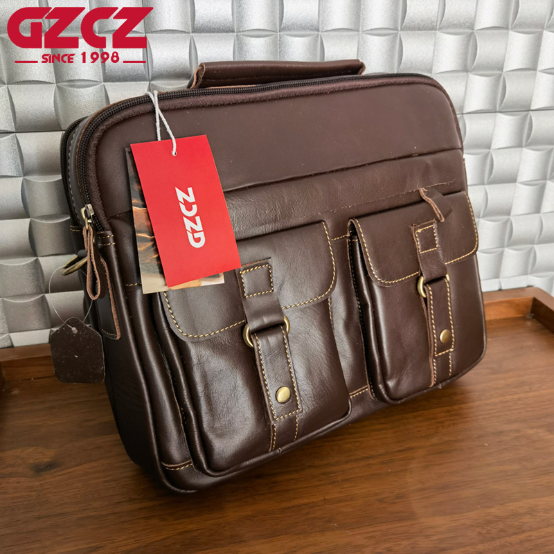GZCZ Men's Handbag Leisure Bus - đánh giá và giá Leather Briefcase