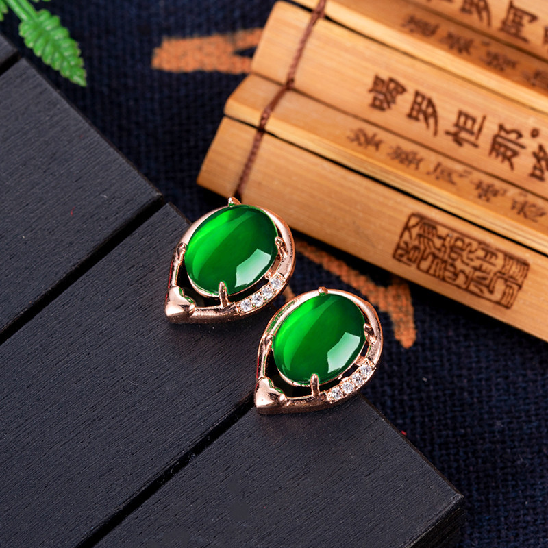 Natural Jade Flower Earrings S - đánh giá và giá Gold Plated Jewelry