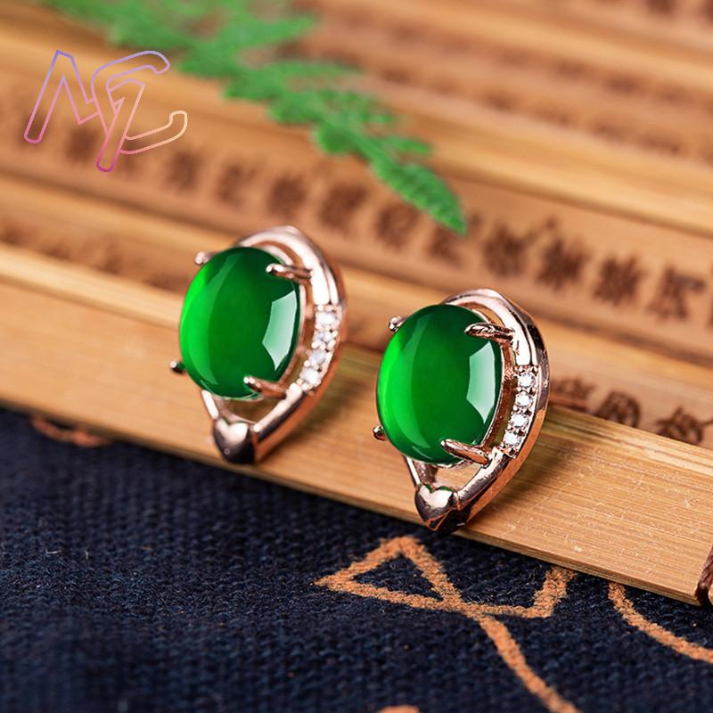 Natural Jade Flower Earrings S - đánh giá và giá Gold Plated Jewelry